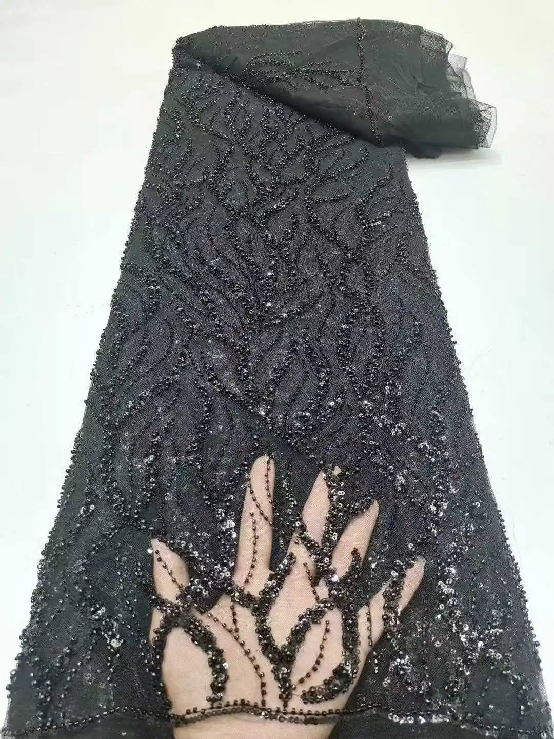 Contessa Custom Black Shiny Sequin Beaded robe de soirée femme Strapless Backless Corset Prom Dress Mermaid Formal event dress