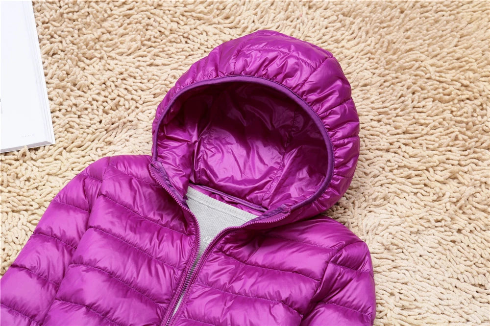 Women Puffer Jacket 15 Colors Plus Size 5XL 6XL 7XL 2025 New Spring Autumn Female Ultra Lightweight Packable Hooded Down Coats
