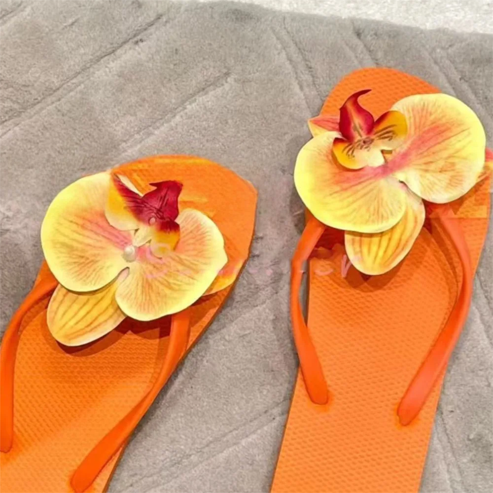 1 Pair Simulation Coloful Thai Fairy Flower Shoe Buckles Personalized Design Orchid Phalaenopsis Shoe Flower Sandals