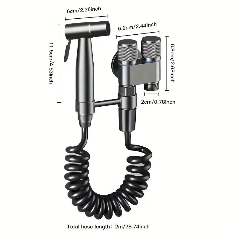 Modern Dual mop toilet cleaning faucet, wall mounted, dual outlet function water angle valve, non electric ceramic valve