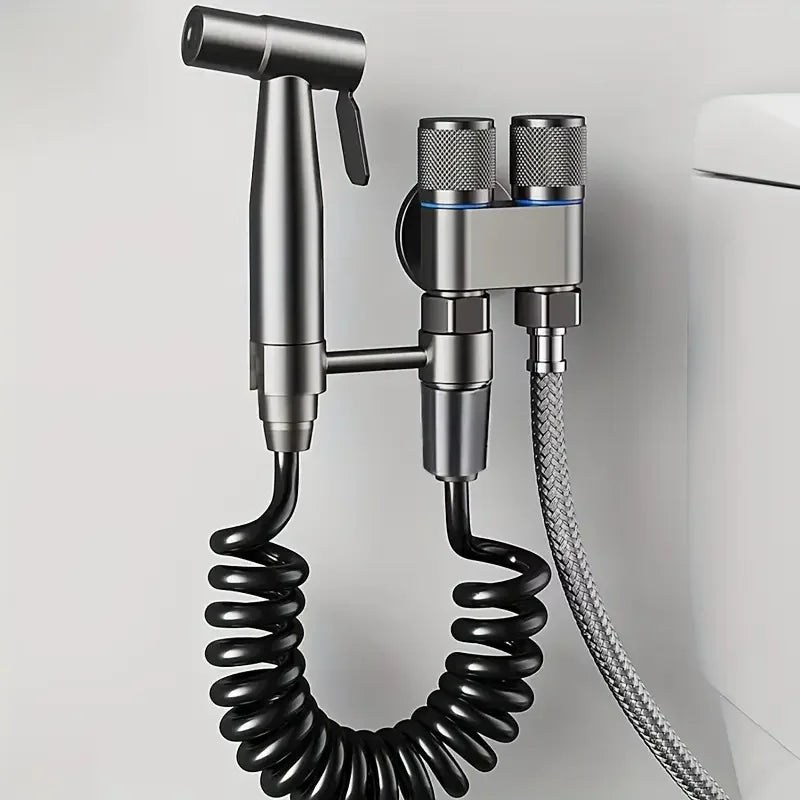Modern Dual mop toilet cleaning faucet, wall mounted, dual outlet function water angle valve, non electric ceramic valve