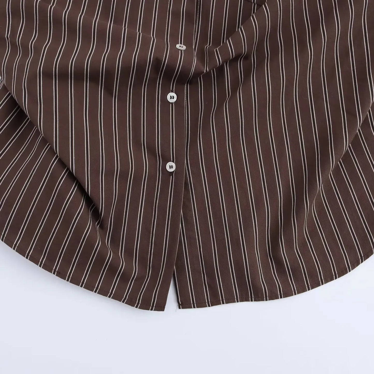 Autumn Blouses Woman Trendy Solid Stripe Turn-Down Collar Long Sleeve Buttons Single Breasted Female Street Shirts
