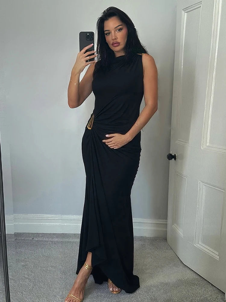 Sisterlinda Solid Slim Fit Girdle Lift The Hips Maxi Dress Women Sexy Popular Body-shaping Vestidos Girl Festival Party Bodycon