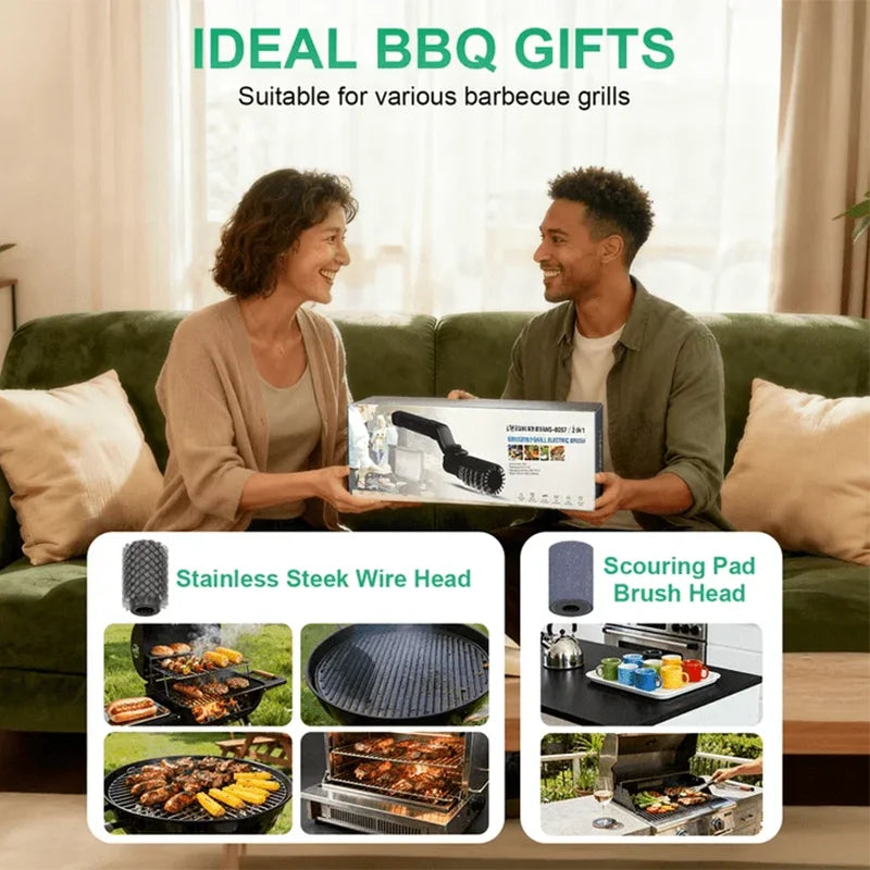BBQ Grill Brush 3-Speed Settings Electric Grill Brush,180° Adjustable Head,90 Mins Grill Cleaner for Outdoor Griddles Smokers