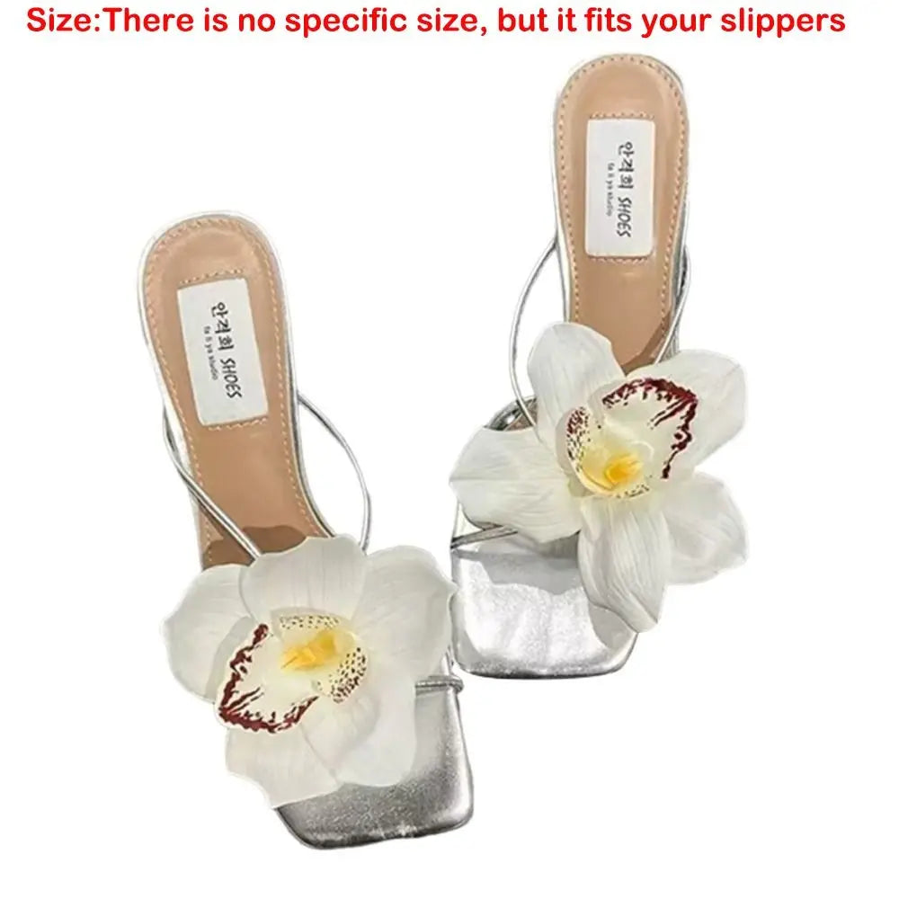 1 Pair Simulation Coloful Thai Fairy Flower Shoe Buckles Personalized Design Orchid Phalaenopsis Shoe Flower Sandals