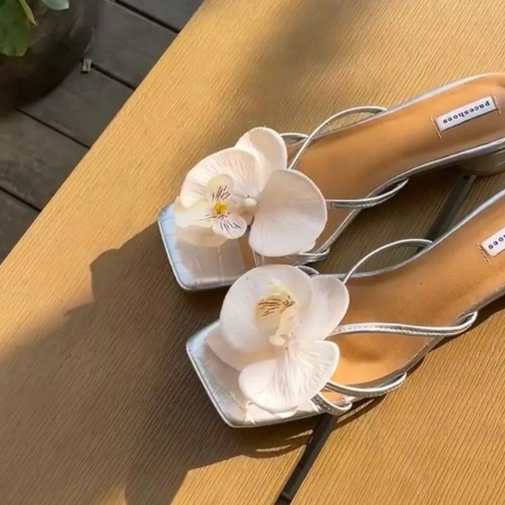 1 Pair Simulation Coloful Thai Fairy Flower Shoe Buckles Personalized Design Orchid Phalaenopsis Shoe Flower Sandals
