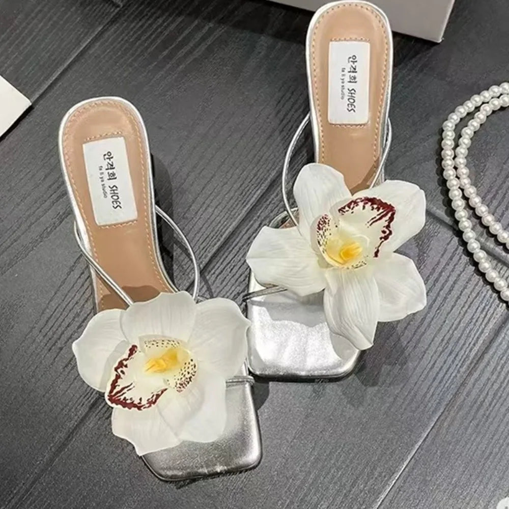 1 Pair Simulation Coloful Thai Fairy Flower Shoe Buckles Personalized Design Orchid Phalaenopsis Shoe Flower Sandals