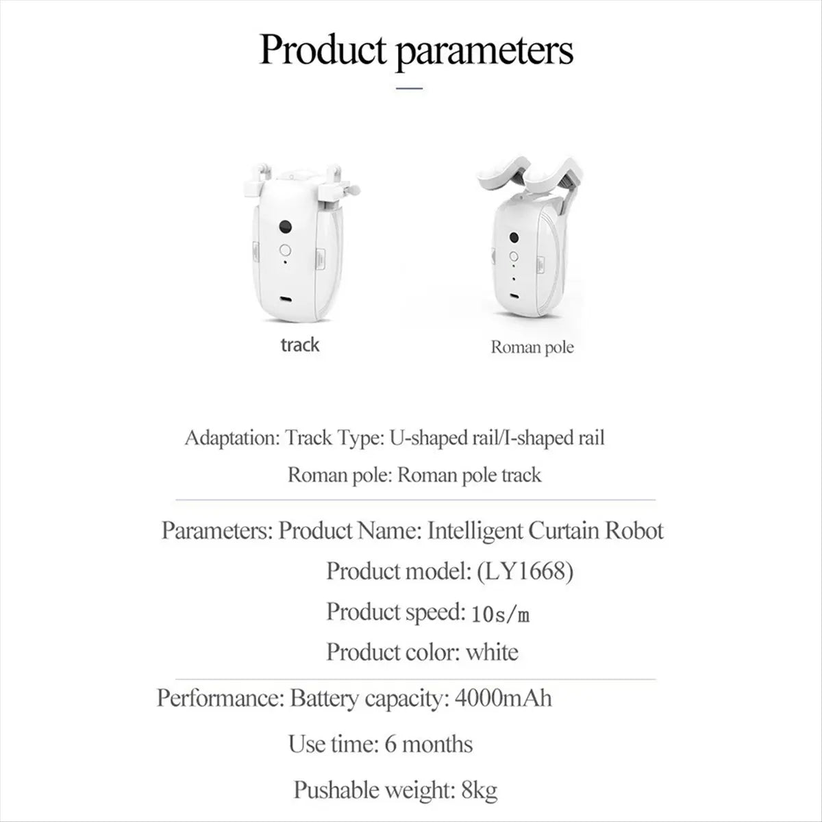 Dual TUYA Smart WiFi Curtains Robot Roman Rod Track/T/U-Rail Tracks 3-in-1 Automatic Curtain Opener Remote Control
