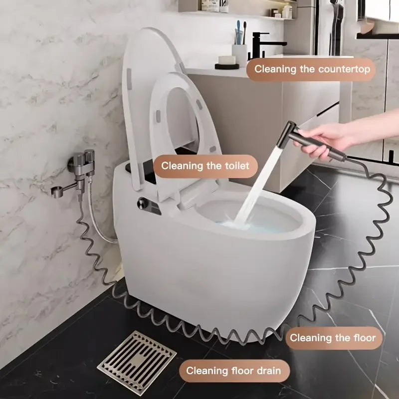 Modern Dual mop toilet cleaning faucet, wall mounted, dual outlet function water angle valve, non electric ceramic valve