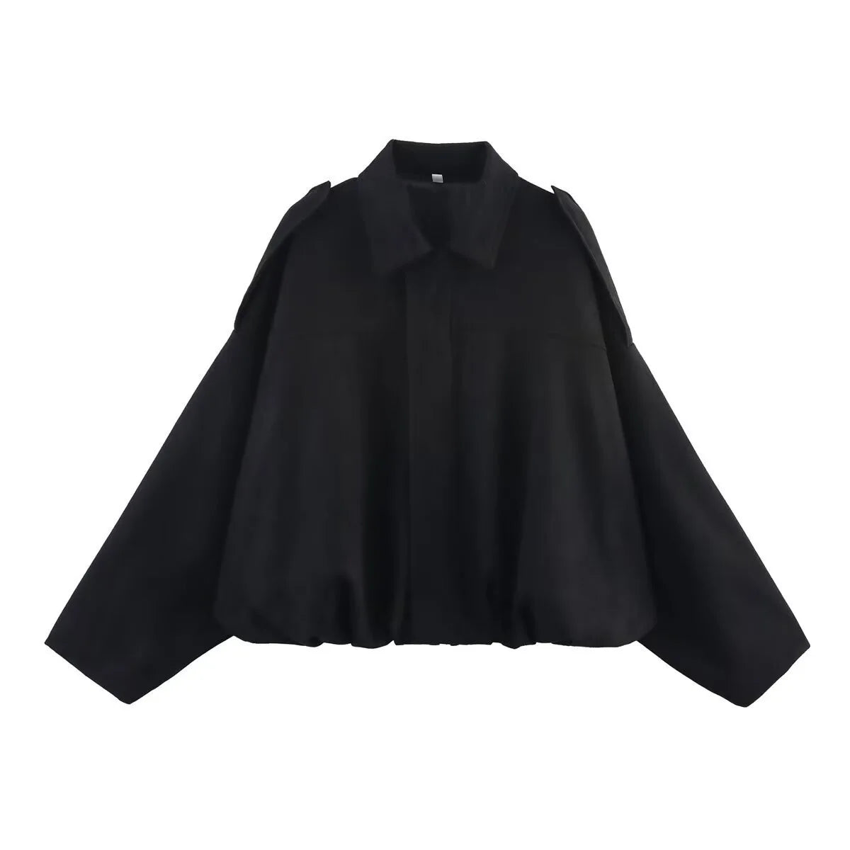 Women's Fashion Pilot Jacket with Bat Sleeves and Zipper, Casual Top