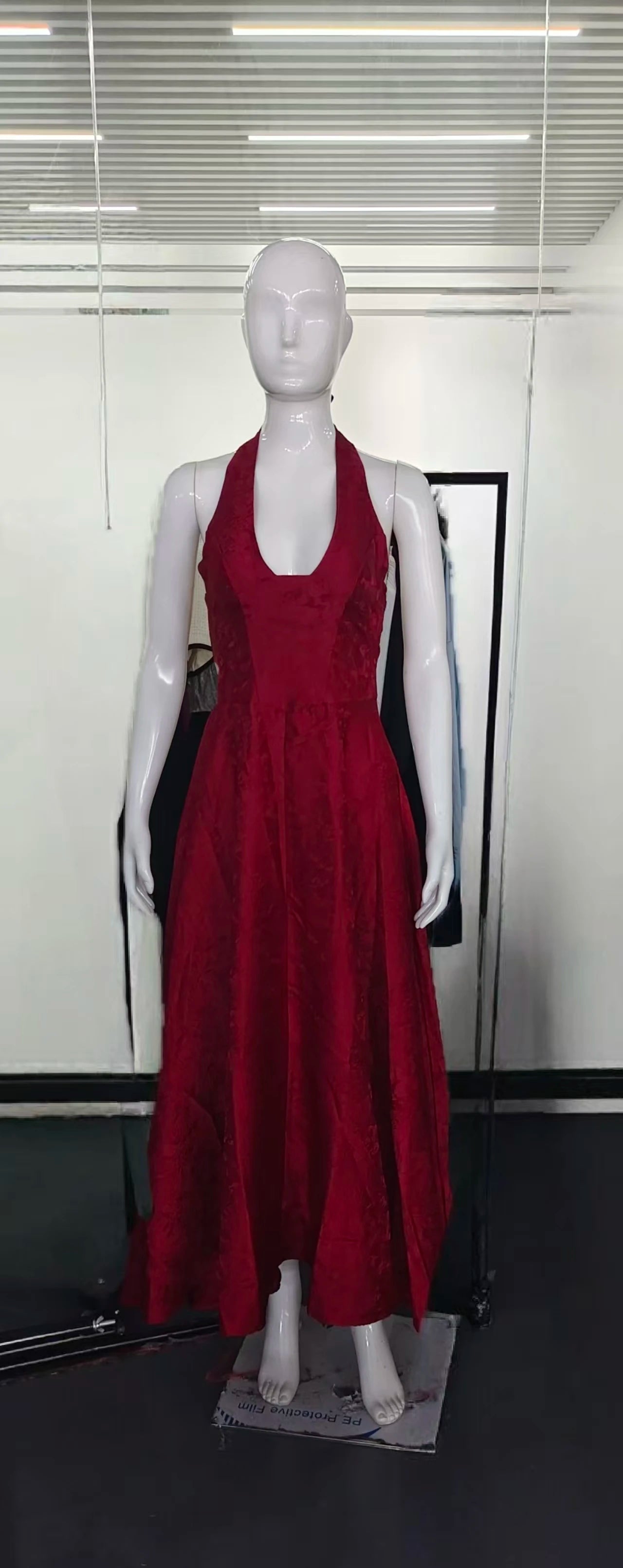 Elegant Pink Halter Jacquard Bow Long Dress Women's Corset Backless High Waist Yellow Dresses Summer Evening Party Wedding Guest